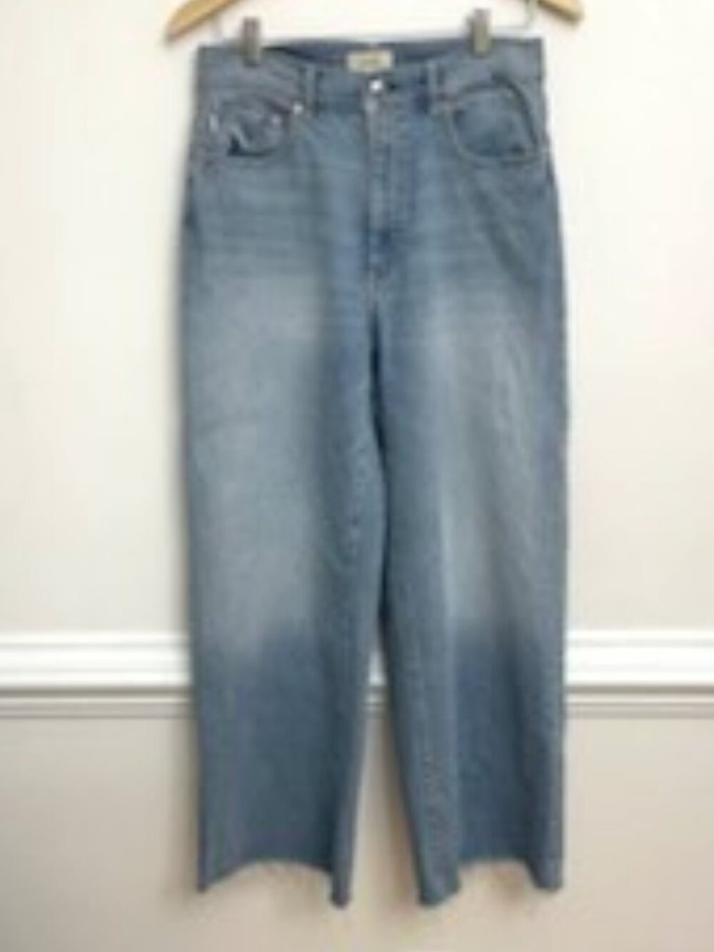 DL1961 Hepburn Wide Leg Denim Jeans Size 29x27 Blue Raw Hem